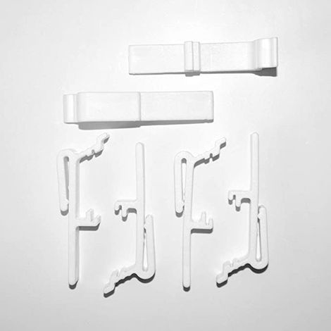 Ensemble d'accessoires décoratifs blancs pour stores vénitiens (6 pièces) - Clips en POM (1/4)