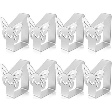 Pieces Thickened Tablecloth Clips, Adjustable Outdoor Tablecloth Clips, Stainless Steel Tablecloth Clip Set, Kitchen Dining Room Outdoor Dining Table Anti-slip Clips (Butterfly) (1/2)