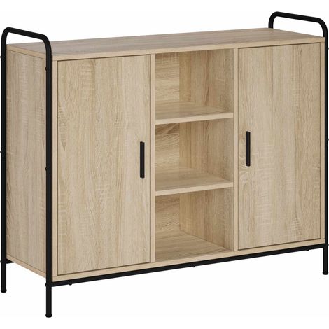 Aparador Roble Sonoma 97 x 33 x 81 cm Madera de ingeniería (1/4)