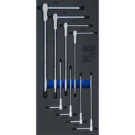 Insert de servante d’atelier 1/3 : Jeu de tournevis avec poignée en T coulissante six pans femelle 2-10 mm 8 pcs. (1/3)