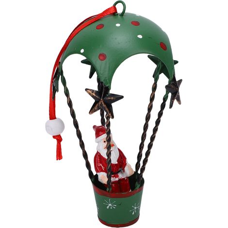 Weihnachtsbaum-Weihnachtsmann-Ornament im Vintage-Stil aus Eisen, hängende Weihnachtsbaum-Weihnachtsmann-Dekoration für Tisch, Regal, Kamin, Bücherregal, Fallschirm (1/5)