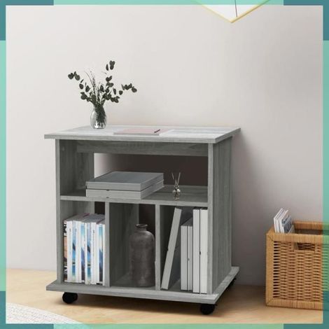 826355 Armoire roulante Sonoma gris 60x45x60 cm Bois d'ingénierie (1/5)