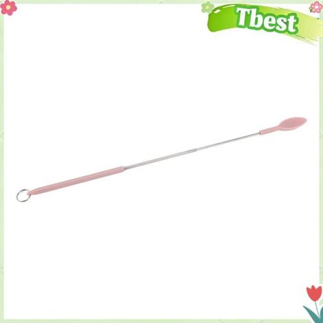 Tbest Cuillère en silicone rétractable Mini spatule en silicone rétractable rose cuillère à spatule télescopique hygiene palette (1/5)