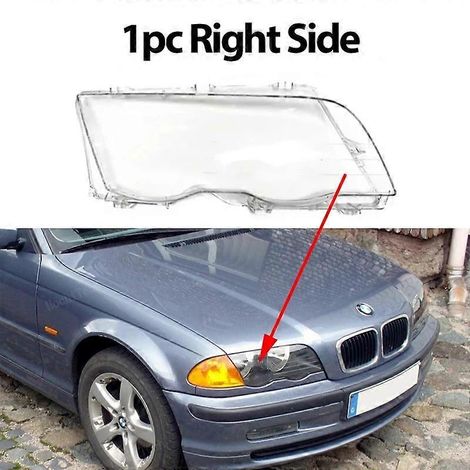 Scheinwerferabdeckung, transparente Lampenschirmabdeckung, Scheinwerfergehäuse aus Polycarbonat für BMW E46 4-Türer 3er Reihe (1998–2001), Teilenummer: 63136902766, 63126902754 – 1 Stück, rechte Seite (1/5)
