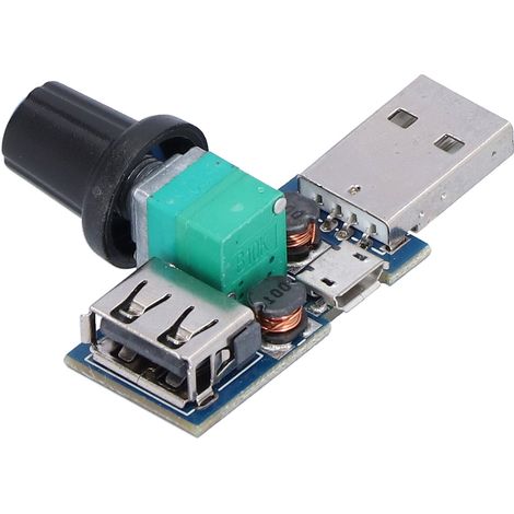 Régulateur de vitesse et de volume pour ventilateur USB, module de contrôle de débit, carte de réglage de vitesse, faible bruit (1/5)