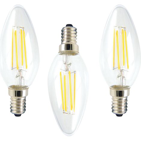 Litecraft Light Bulb 5.5 Watt E14 Small Edison Screw Candle Daylight LED in Clear - 3 Pack