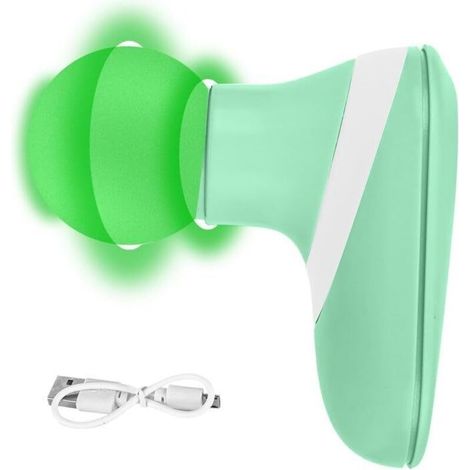 Tragbares Mini-USB-Massagegerät mit LED-Beleuchtung, Vibrationsmassage für Nacken, Schultern und Rücken, 6 einstellbare Geschwindigkeiten, wiederaufladbar (1/5)