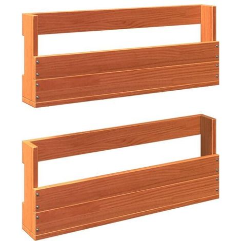 Étagère à chaussures murale, 2 unités, finition cire marron, 59 x 8,5 x 23,5 cm (1/5)