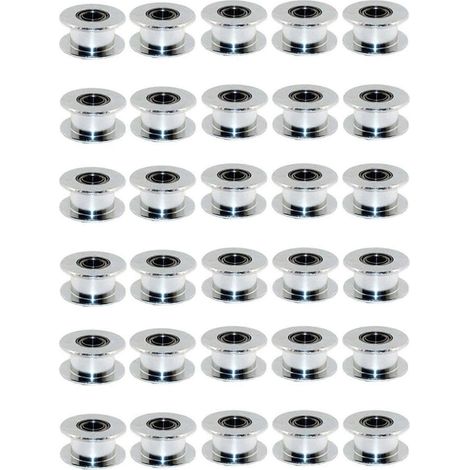 GT2 20 Zahnlose Bohrung 5mm Aluminium Zahnriemen-Umlenkrolle für 3D-Drucker 6mm Breite Zahnriemen (30er-Packung) (1/5)