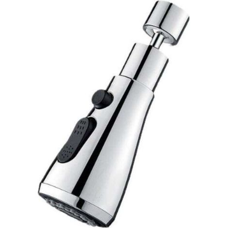 Tête de robinet de rechange, 3 fonctions, pivotante à 360°, tête de pulvérisation pour robinet d'évier, connexion G1/2, remplacement pour robinet de cuisine, polissage de la tête de pulvérisation de r (1/5)