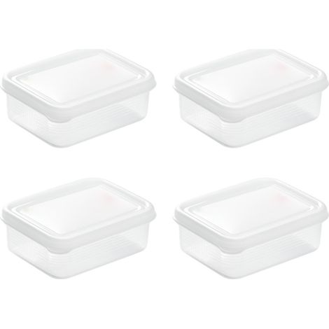 Lot de 4 boîtes à viande surgelée, étanches, qualité alimentaire, réfrigérateur, conservation (1/5)