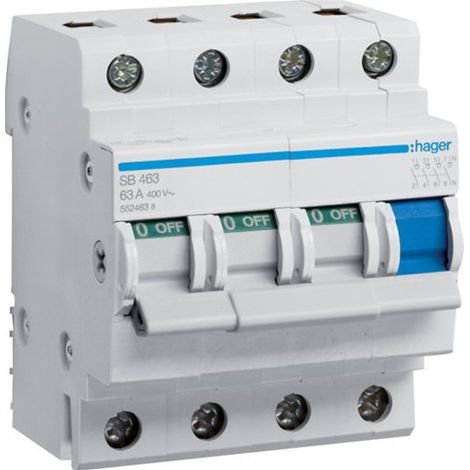 HAGER'INTERRUPTEUR COUPE SB 63 A 400 V SBN463