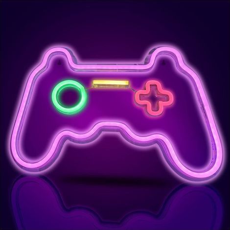 Jeu En Forme De Néon Enseigne Led Mur Néon Lumière Cool Night Signs Usb Alimenté Pour Chambre Bar Internet Café Hôtel Salle De Jeux Enfants Cadeau Fête De Noël Décoration De Fête-rose (1/4)