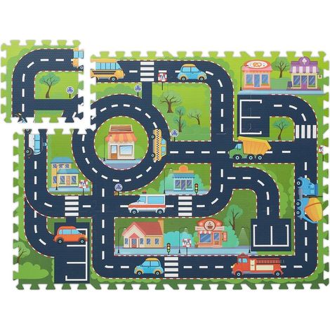 Tapis de jeu, 12 pièces, sans substances nocives, mousse EVA, 114 x 86 cm, chambre d'enfant, multicolore (1/5)