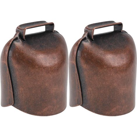 Clochette Épaisse pour Vache et Cheval, Lot de 2, Fer Surface Lisse, Dispositif Anti-perte, Portable, Usage Agricole pour Bovins et Équidés, Style Grand et Élégant (1/5)