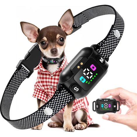 (Gris) Collier Anti Aboiement Chien Rechargeable Anti Aboiement Collier Dressage pour Petits Chien avec 3 Modes Son/Vibration,7 Niveaux De Sensibilité,Étanche IP67 pour Petits Moyen Chiens (1/5)