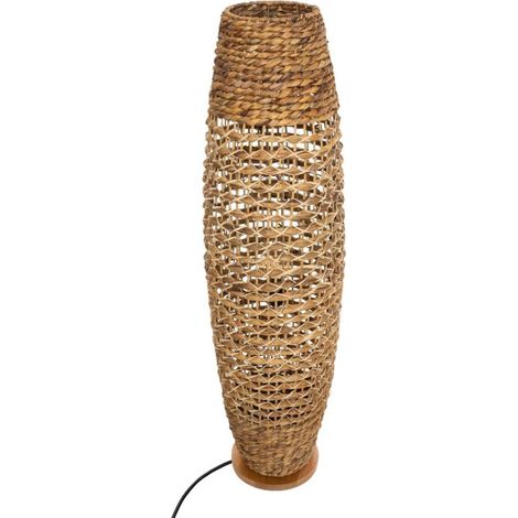 Les Tendances – Lampadaire trépied en métal et papier tressé – Hauteur 118 cm – Design bohème pour intérieur chaleureux – Douille E27