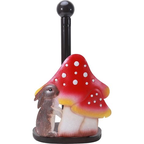 essuie tout peint à la main orné de lapins et de champignons (1/5)