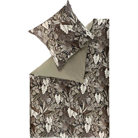 SCHÖNER WOHNEN Linge de lit en satin GIARDINO - 1 pièce 135x200 cm, anthracite (1/4)