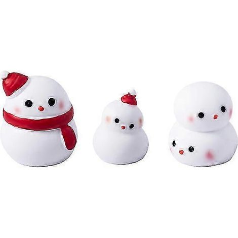 6 pièces Ornement miniature de Noël Figurines de bonhomme de neige Pour décoration saisonnière des fêtes Miniatures de bonhomme de neige Modèles de Noël et décorations de Noël (1/3)