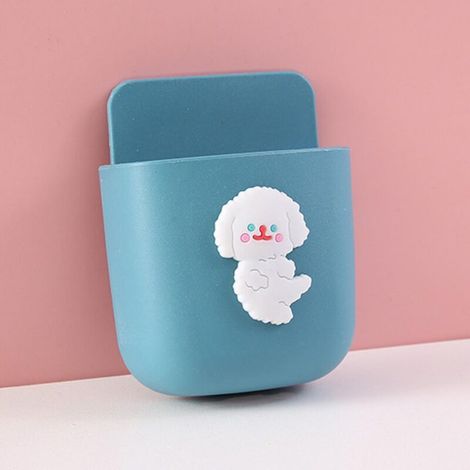 Boîte de rangement murale en forme de dessin animé, joli récipient pour téléphone portable pour la décoration de la maison, motif chien bleu