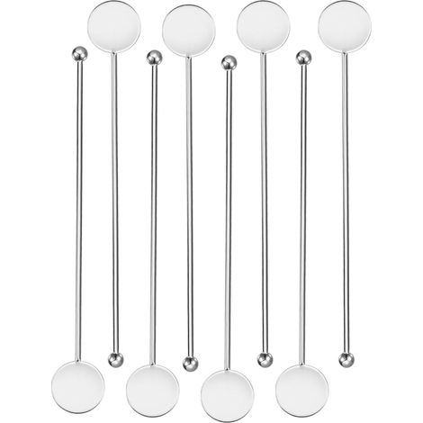 Cuillère À Café Ronde En Acier Inoxydable - Pour Cocktails Thés Glacés Limonades Jus De Fruits - Lot De 8 Pièces (1/5)