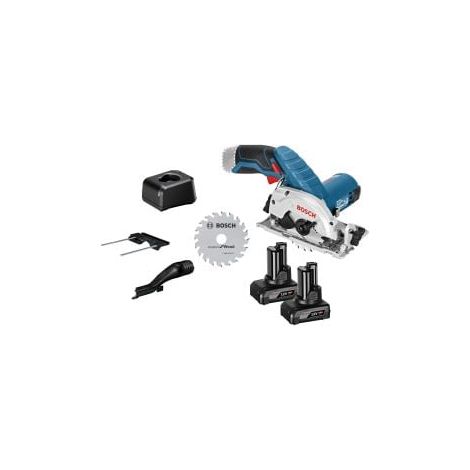 Bosch Akku-Kreissäge GKS 12V-26 12 V Ø 85 mm / 2x 4,0 Ah Akku + Ladegerät inkl. Zubehör