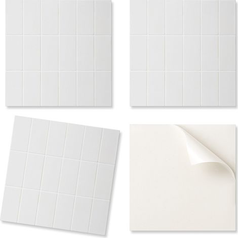 Juego de baldosas de vinilo impresas, mosaico rectangular simple de 20x20x20 cm.