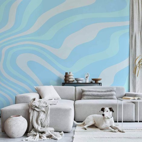 Selbstklebende Tapete artgeist blau weiß 200x140 cm