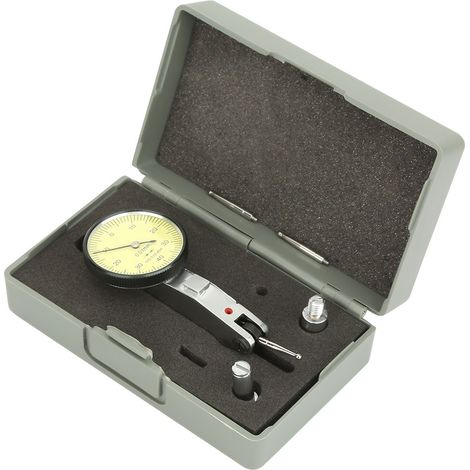 Comparateur à cadran métrique de précision 0-40-0 0,01 mm avec rails en queue d'aronde et 2 sondes en acier au tungstène