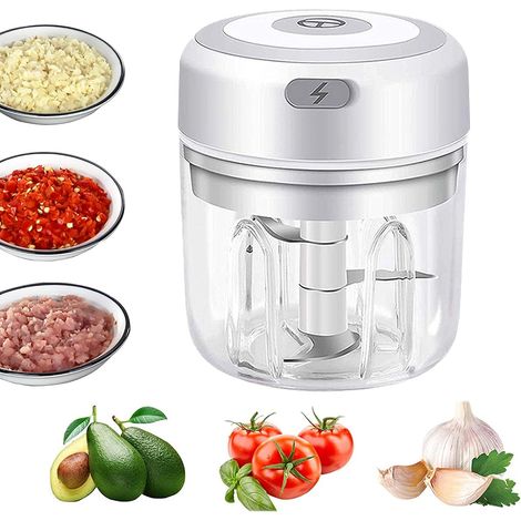 Mini hachoir à ail électrique, mini hachoir portable, robot culinaire électrique, presse-purée pour bébé de 250 ml (1/5)