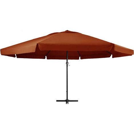 Parasol d'extérieur, Parasol pour Balcon Jardin Plage Terrasse, avec mât en aluminium 600 cm Terre cuite OIB6482E (1/4)