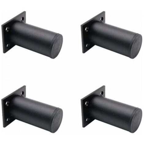 4PCS De Meubles Réglables Noir Mat , En Alliage D'aluminium 38x80 Mm, Pieds De Meuble Tv Pour Table Basse D'armoire, Pied De Support Pour Canapé De Meuble