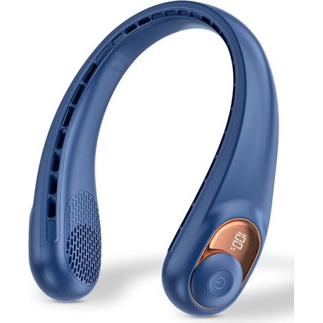 Ventilador de cuello，con batería de 3600 mAh，ajustable y que se puede colocar alrededor del cuello. Cuenta con 3 velocidades turbo (1/5)