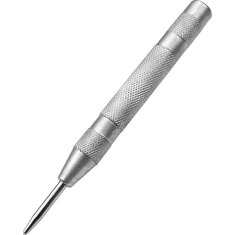 Poinçon à ressort pour centre de voiture, impact réglable, pour bois, métal, plastique, verre et murs (argenté) (1/5)