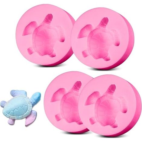 4 Pcs Cute Turtle Turtle Shape Fondant Cake Mold, Cake Decoration Mold, DIY Baking Tools (1/5)