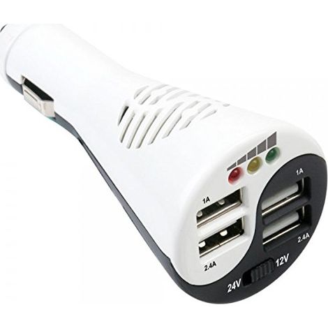 Titan TP-25TC - Cargador (12/24 V, 5 V, 5 A, 0-40 °C, Negro, Color blanco)