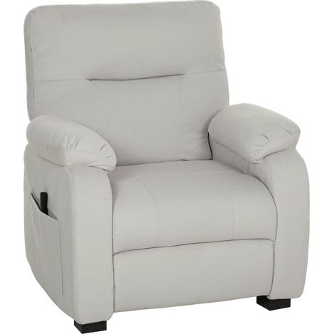 Fauteuil relax électrique fauteuil inclinable port USB repose-pieds poches latérales télécommande 96x90x103cm crème-Crème (1/5)