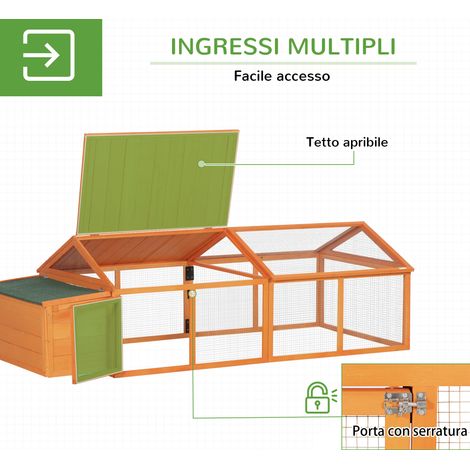 Poulailler Bois Traité Autoclave 4-8 Poules – Toit Ouvrant et Pondoir Intégré – Robuste, Facile à Nettoyer pour Jardin Extérieur (1/4)