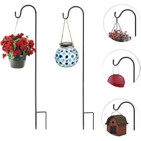 2pcs- Crochet -2 Angle diamètre 1cm noir hauteur 120cm (1/4)