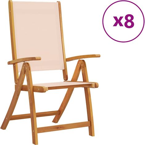 Maison Exclusive - Sedie da Giardino Pieghevoli 8 pz Massello d'Acacia e Textilene (1/5)