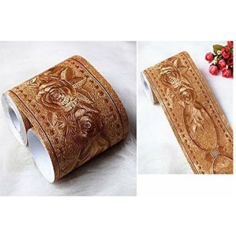 Frise Murale Autocollante - Motif Floral - Pour Cuisine Et Salle De Bain - 10,6 Cm X 5 M - Vinyle Impermeable (1/4)