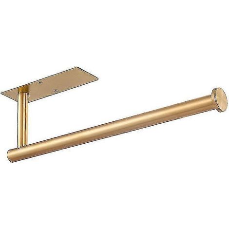 Küchenrollenhalter selbstklebend/gelocht, Badezimmer-Papierhandtuchhalter unter dem Schrank-Gold