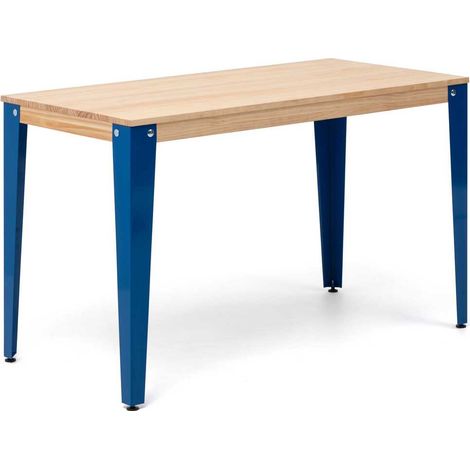 Mesa Lunds Estudio 180x90x75cm Azul en madera maciza de pino acabado natural estilo nórdico industrial Box Furniture (1/5)