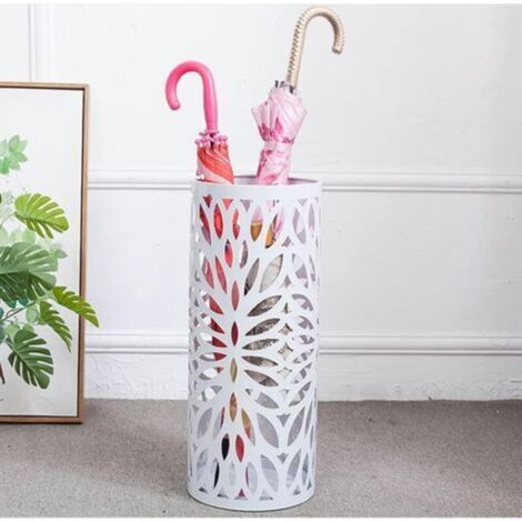 Porte-parapluies mural personnalisable, support au sol creux 20 × 20 × 50 cm, design élégant et stable, couleur blanche, idéal pour entrée, bureau ou boutique (1/5)