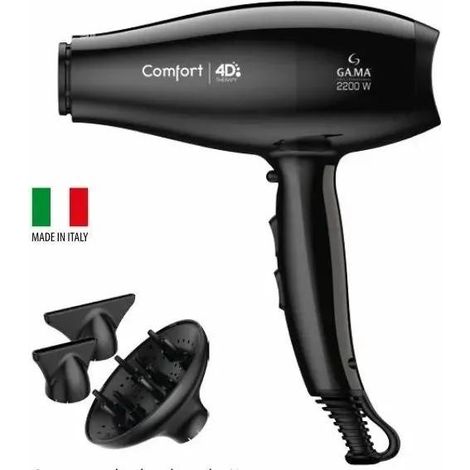 Gama Comfort 4D Therapy Ultra Ozone Ion negro secador de pelo