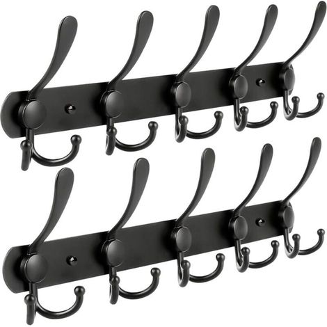 Wandgarderobe, 2 Packungen mit je 15 Edelstahl-Wandhaken für Garderobe, Handtuchhalter, Bademantel, Badezimmer, Flur - LIAIKI