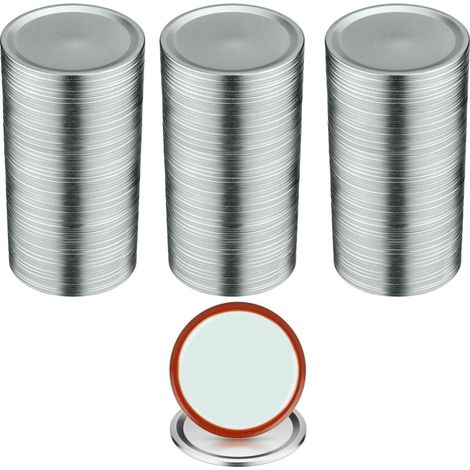 100 tapas metálicas interiores herméticas para tarros de conservas estándar con una abertura y cierre de 70 mm. (1/5)