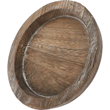 Round Holztablett in Kaffee Rustikales und Elegantes Design Vielseitig Nutzbar Große and (1/5)
