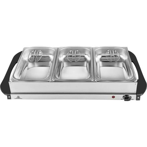 Silva Homeline SH 4.1 425009 Chauffe-plat de buffet acier inoxydable, noir